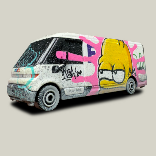 Homer Simpson FedEx Graffiti Delivery Van Matchbox (1 of 1)