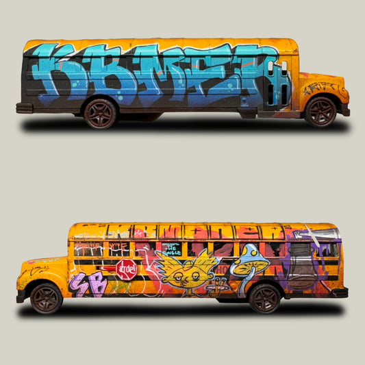 Graffiti Painted School Bus Toy Model (1 of 1)