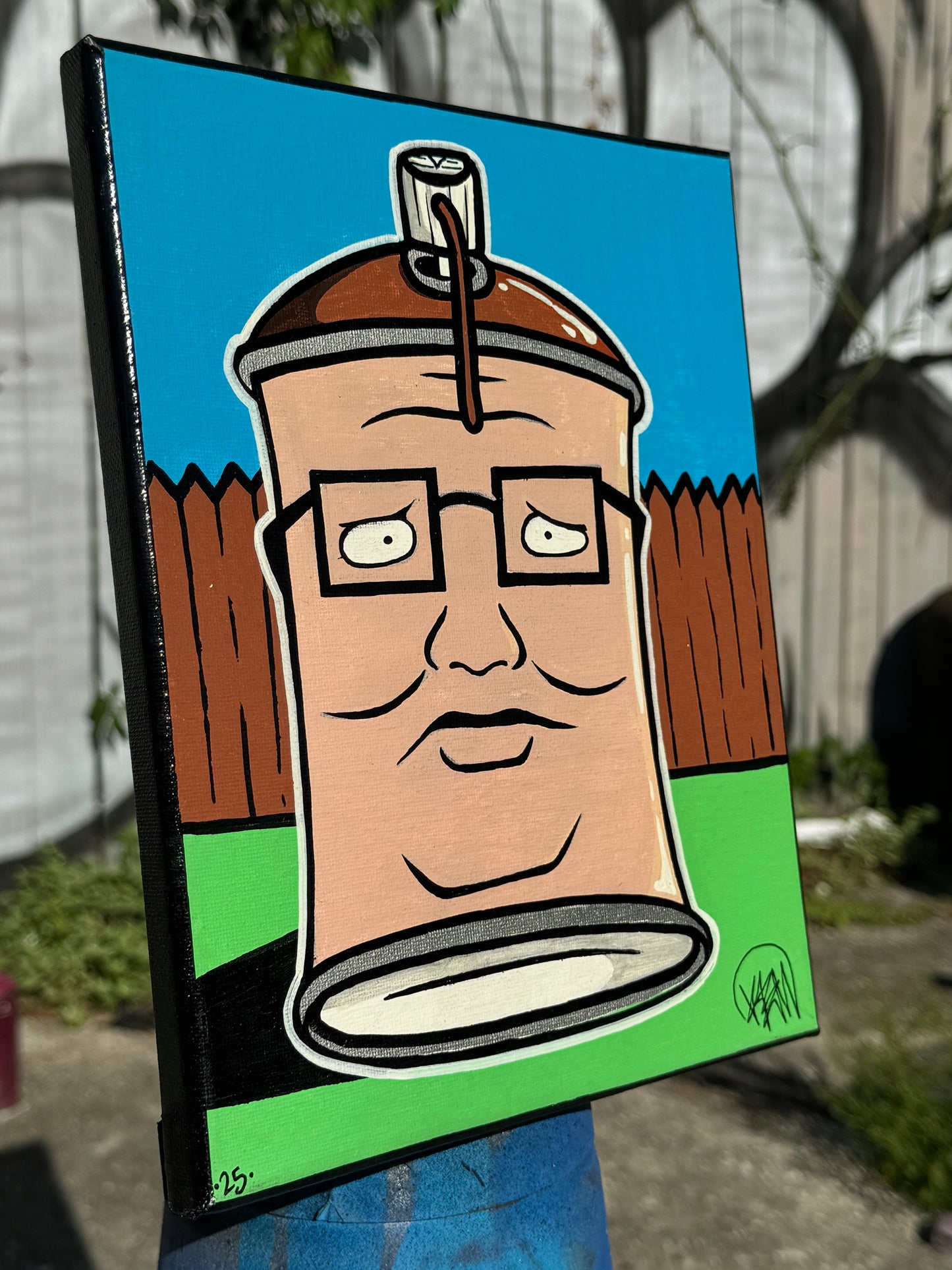 King Of The Hill Hank Hill Cantoon Canvas 8x10”