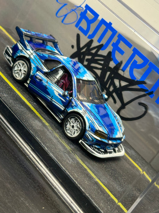 Manga Nissan Skyline R34 Hot Wheels Pull Back Speeder (1 of 1)