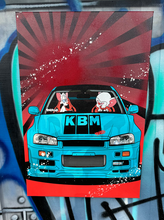 Pinky And The Brain Skyline Canvas