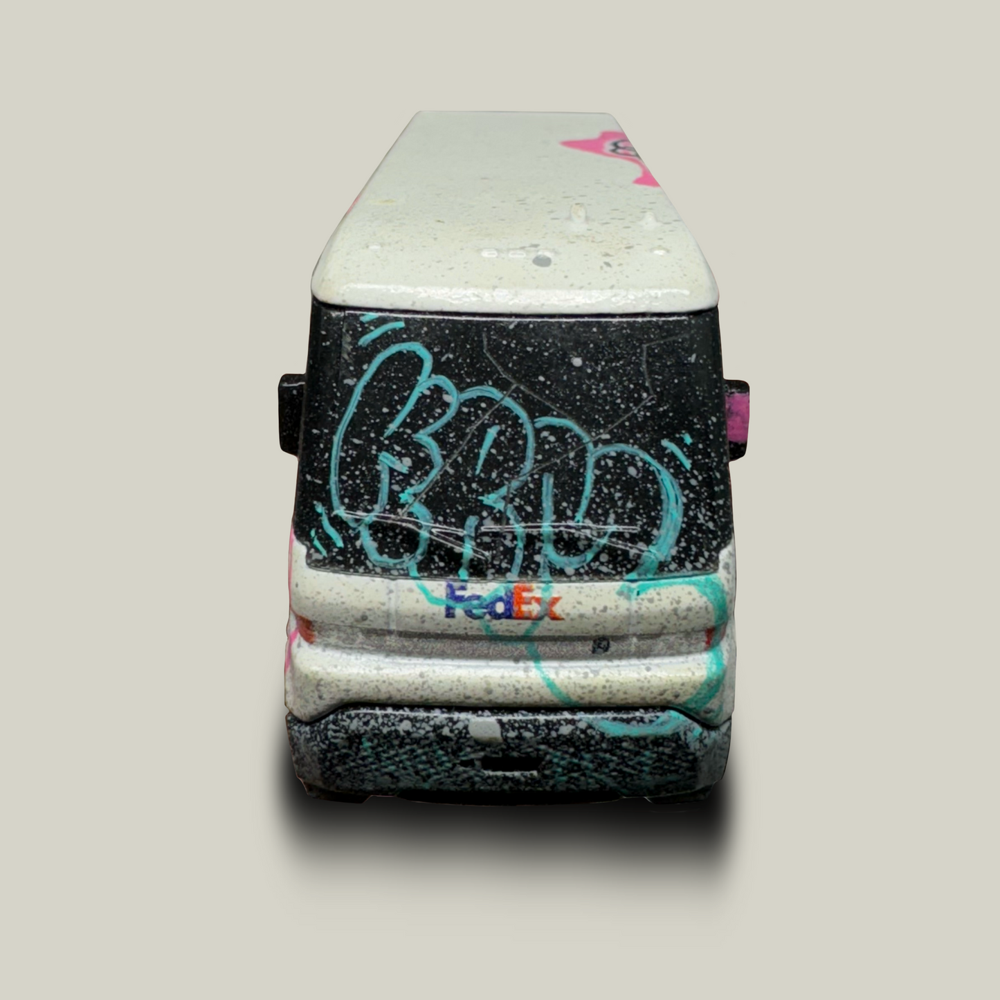 Homer Simpson FedEx Graffiti Delivery Van Matchbox (1 of 1)