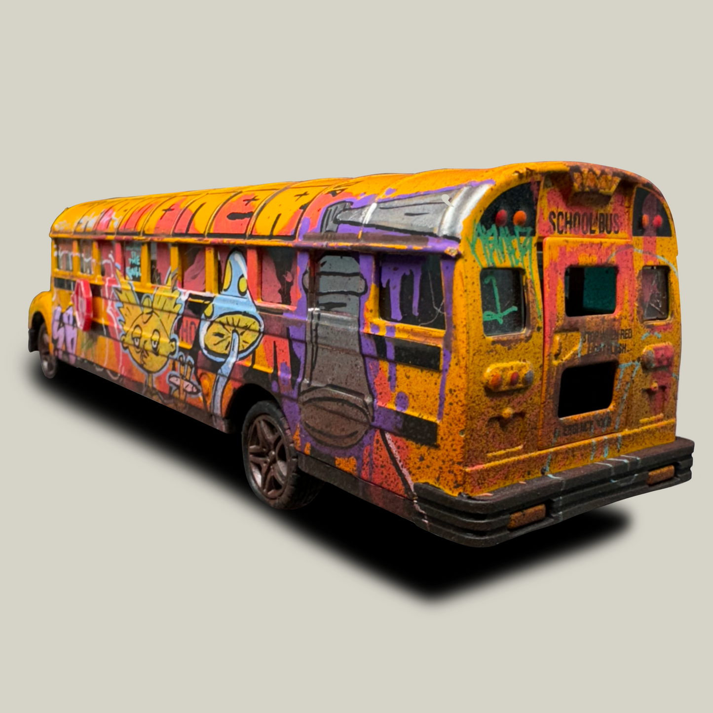 Graffiti Painted School Bus Toy Model (1 of 1)