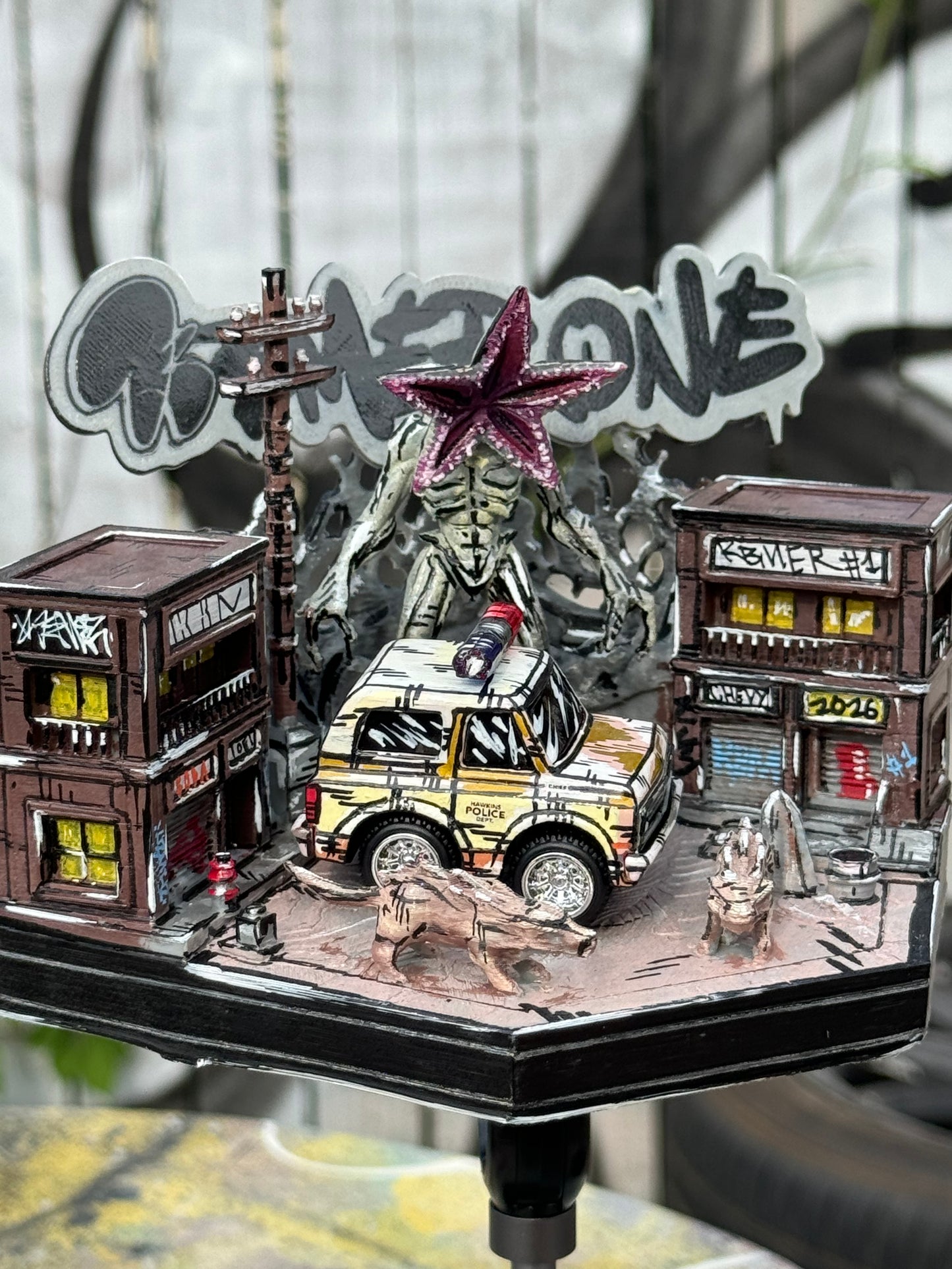 Stranger Things Car Tuned Manga Chevy Blazer w/ 3d Printed Display (1 of 1)