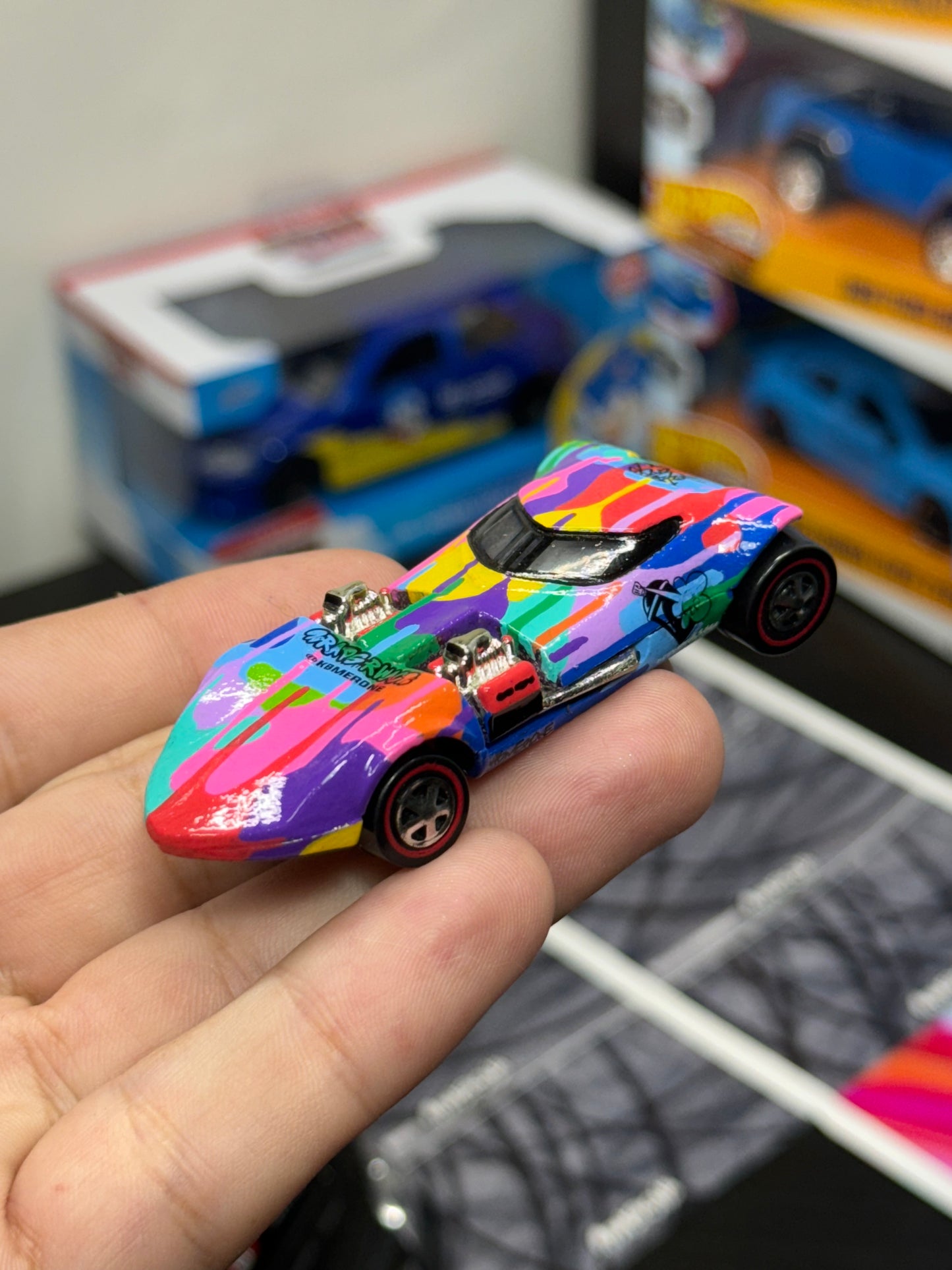 Rainbow Drip Vintage Twin Mill Hot Wheel (1 of 1)