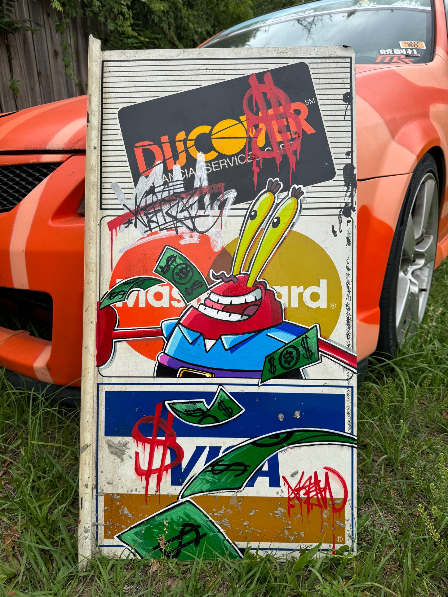 Mr. Krabs Credit Card Sign