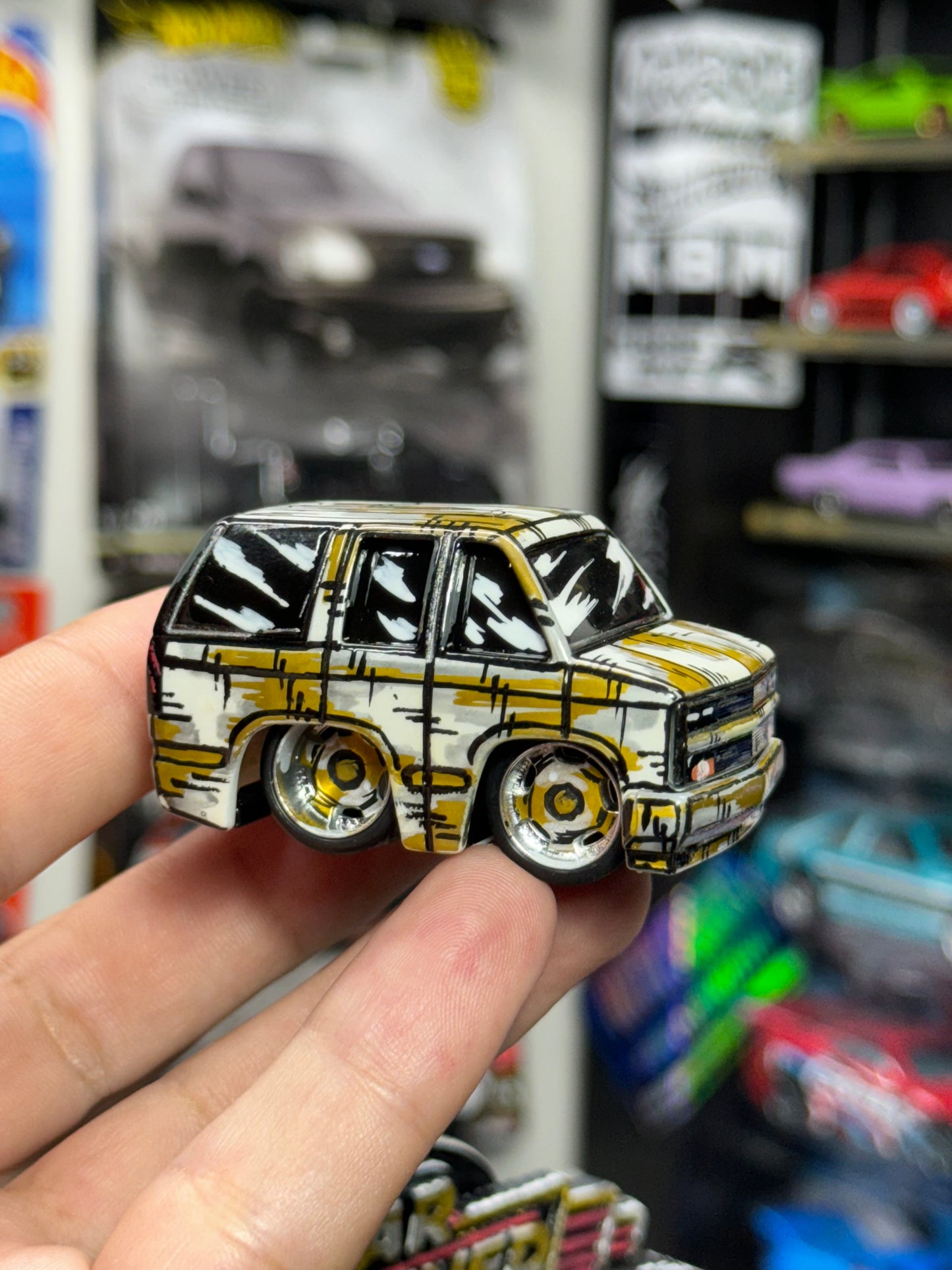 Manga Car Tuned Chevy Suburban W/  Custom Painted 3D Printed Display (1 of 1)