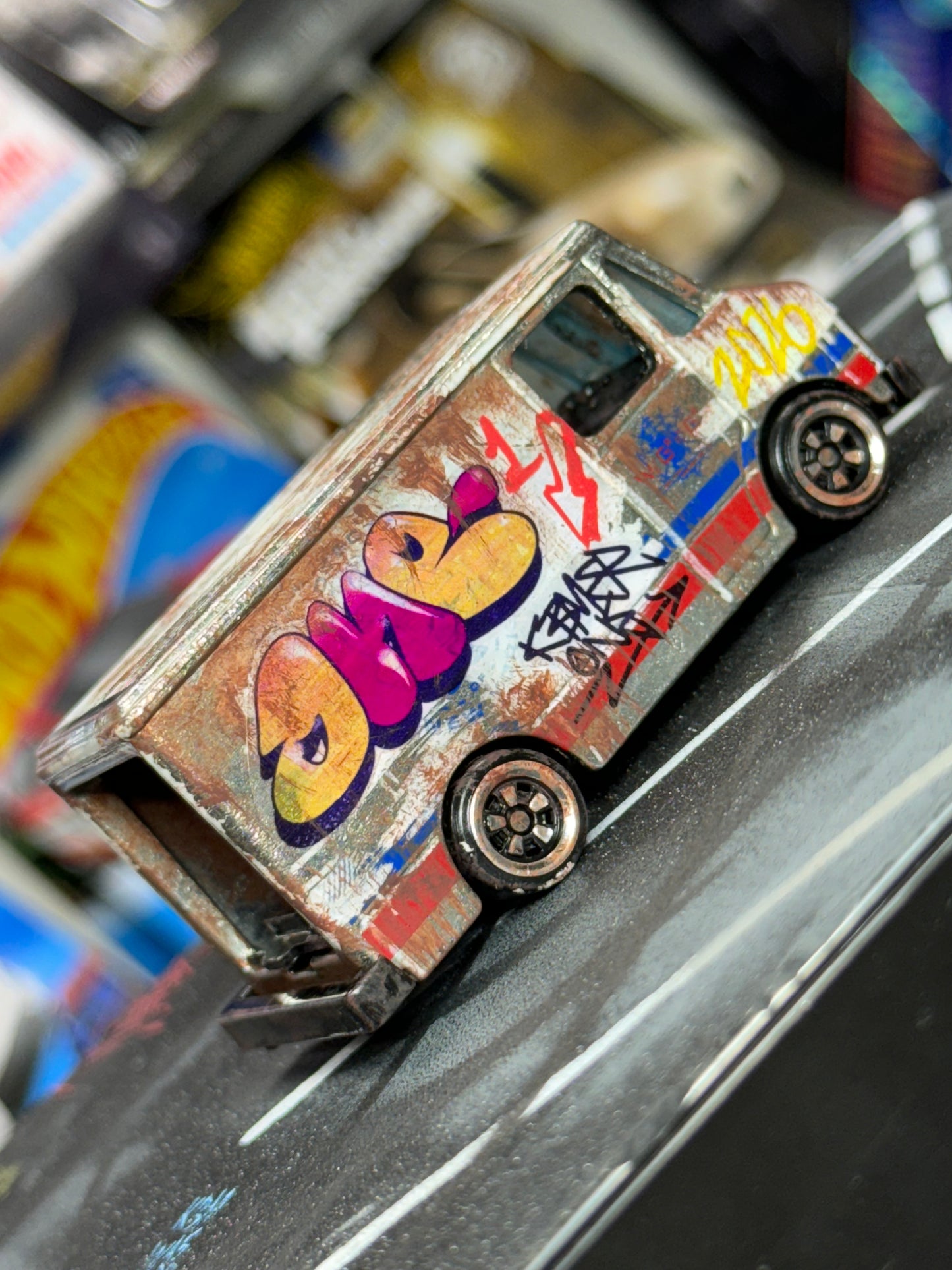 Graffiti Spider Man Hot Wheels Truck (1 of 1)