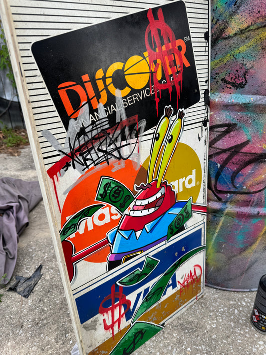 Mr. Krabs Credit Card Sign