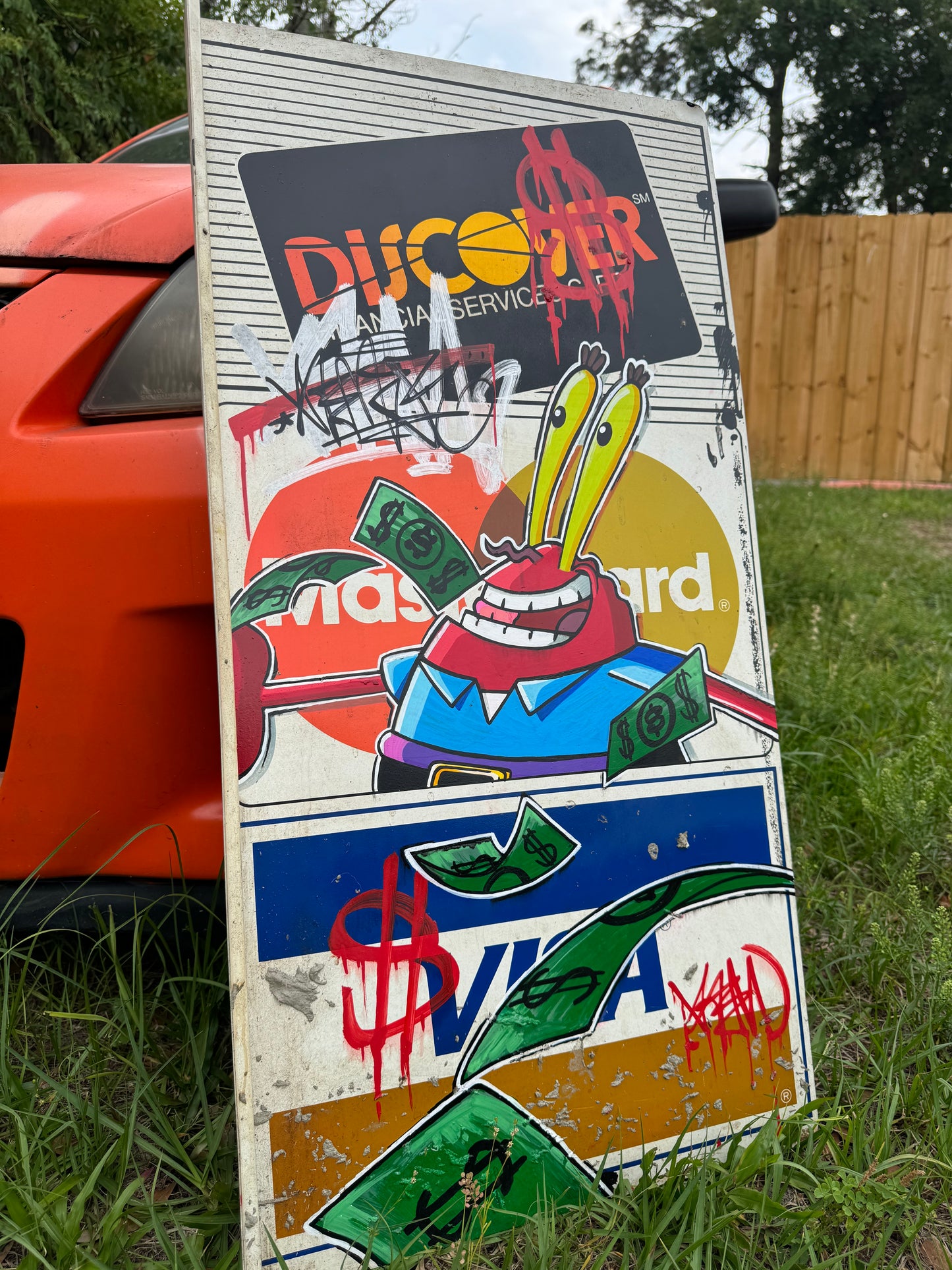 Mr. Krabs Credit Card Sign