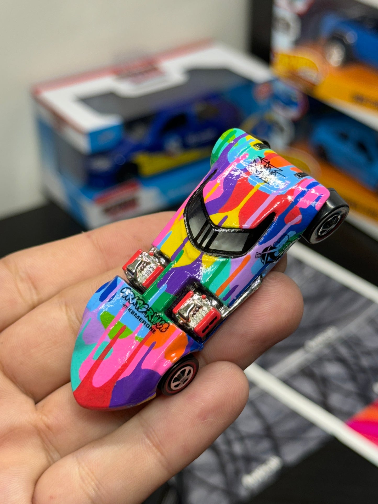 Rainbow Drip Vintage Twin Mill Hot Wheel (1 of 1)