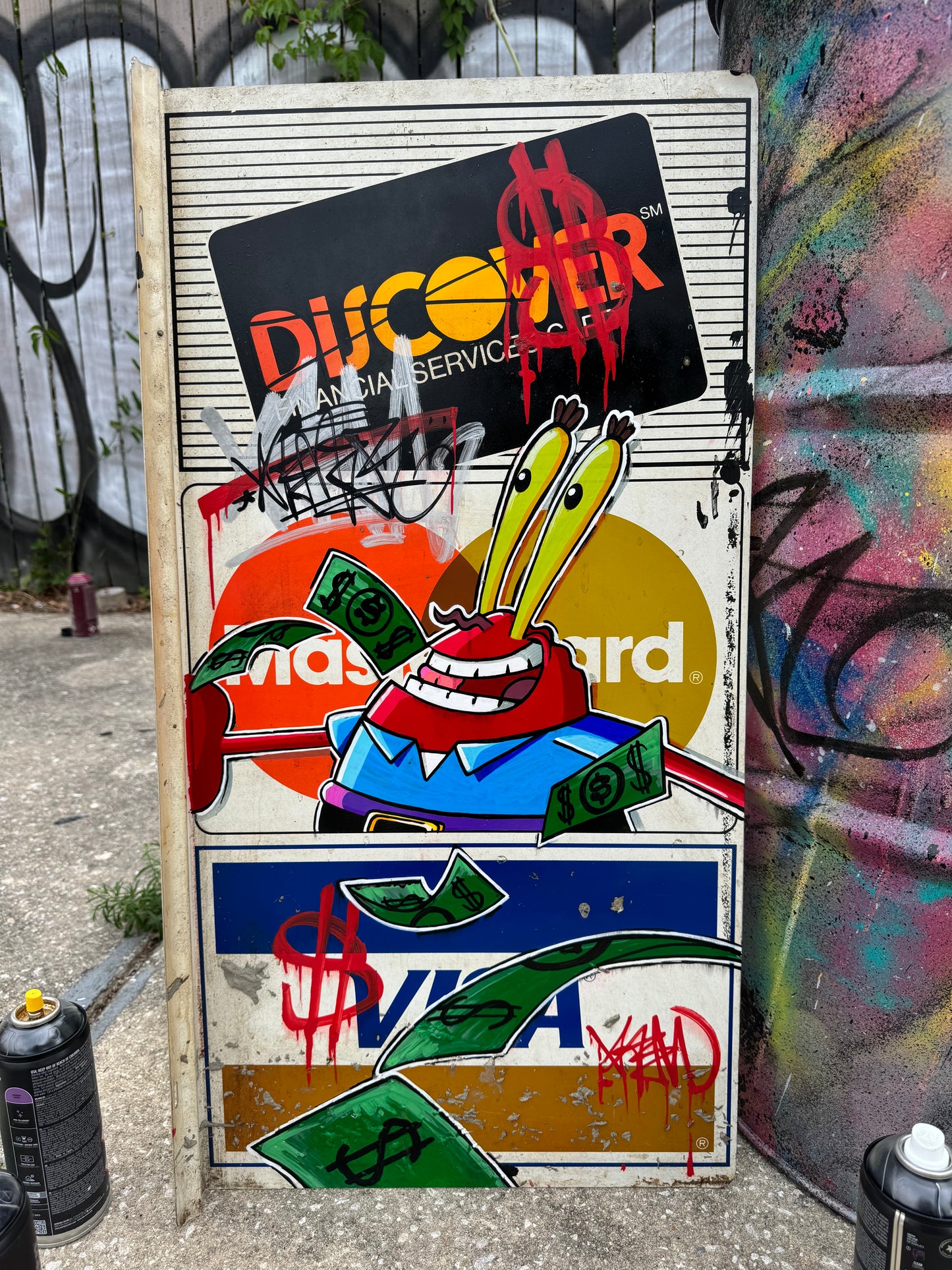Mr. Krabs Credit Card Sign