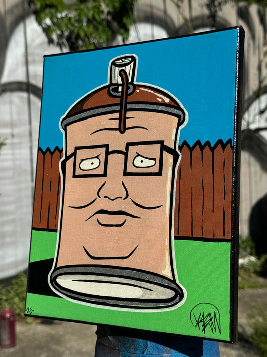 King Of The Hill Hank Hill Cantoon Canvas 8x10”