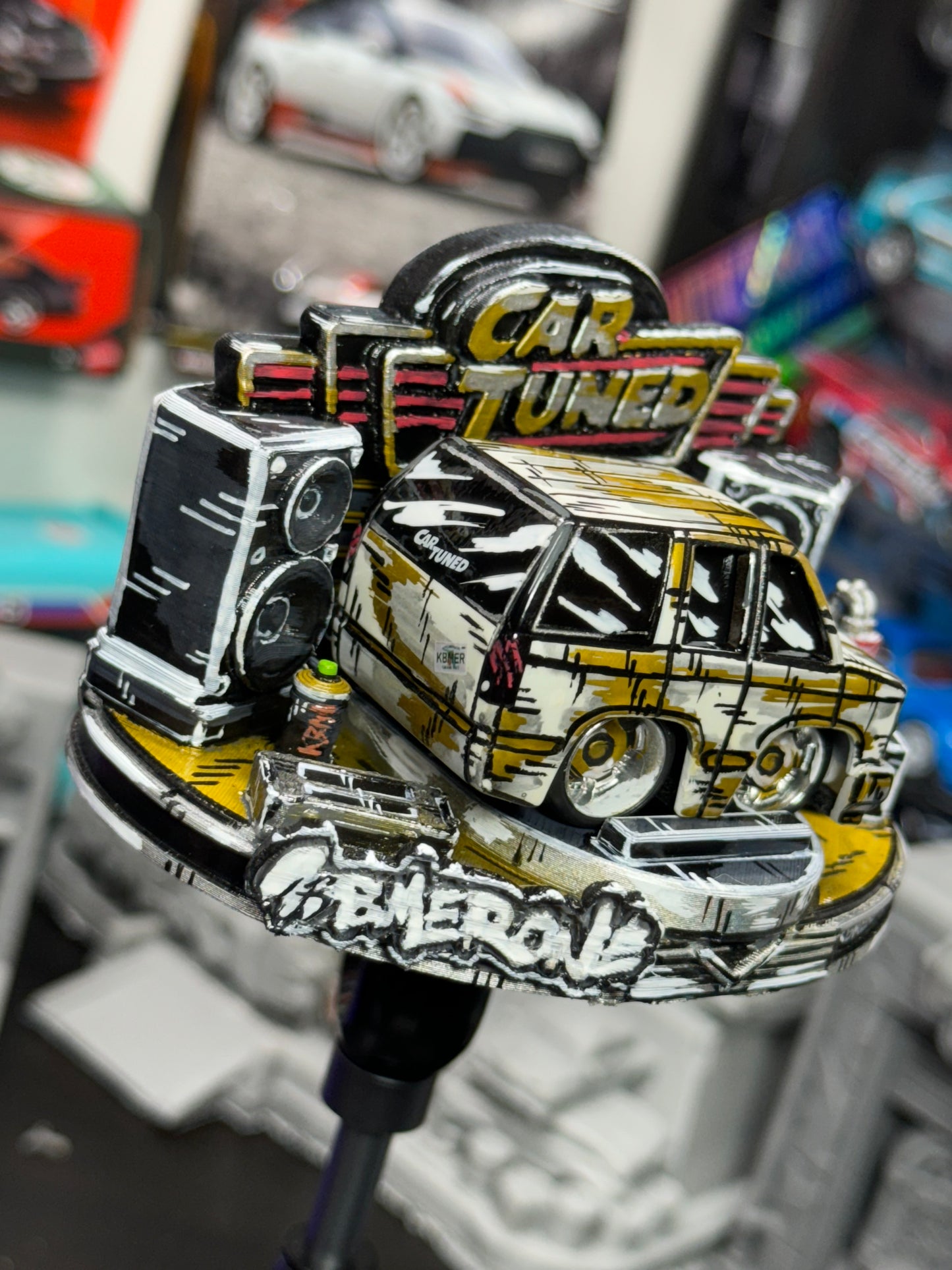 Manga Car Tuned Chevy Suburban W/  Custom Painted 3D Printed Display (1 of 1)