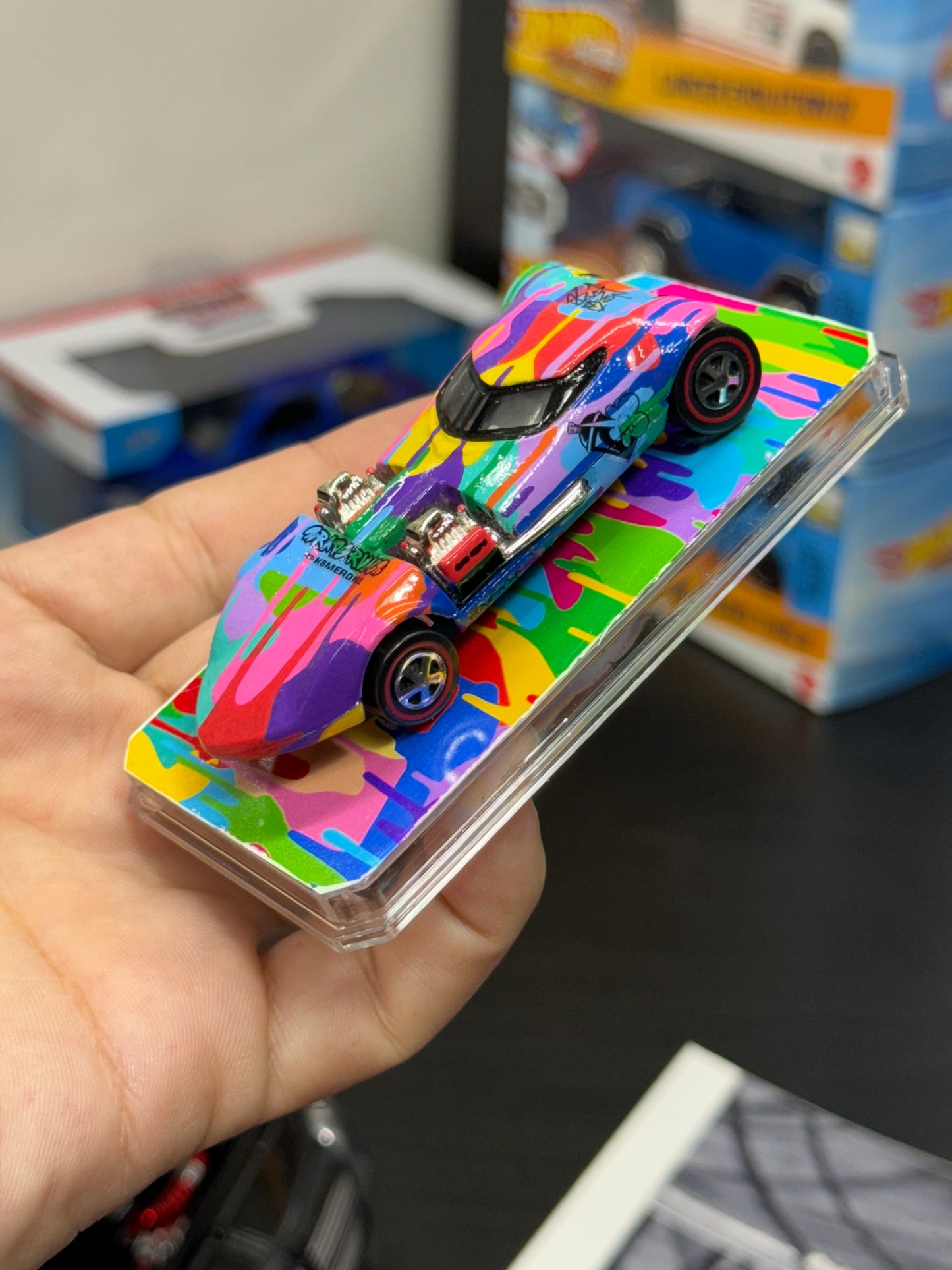 Rainbow Drip Vintage Twin Mill Hot Wheel (1 of 1)
