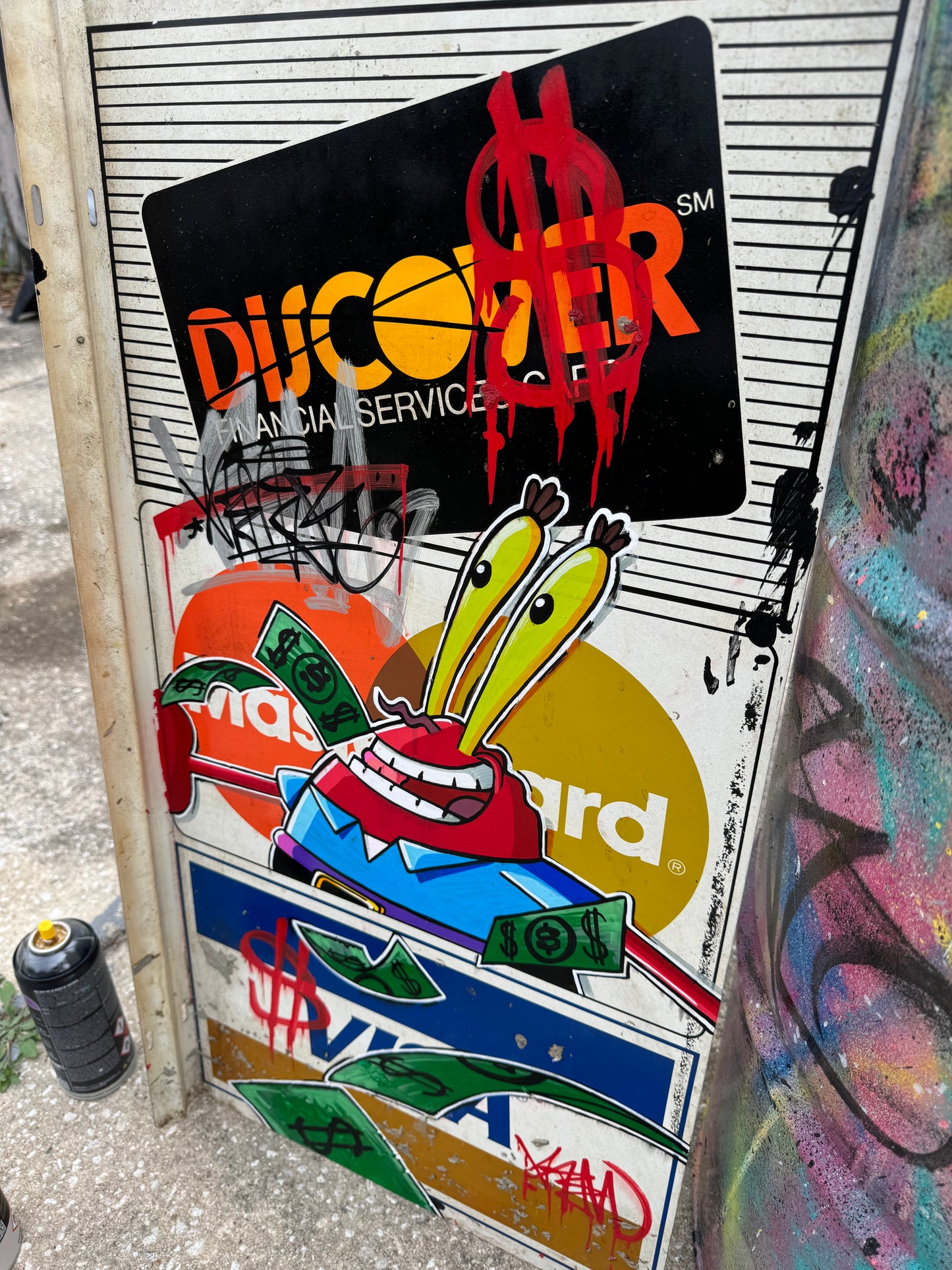 Mr. Krabs Credit Card Sign
