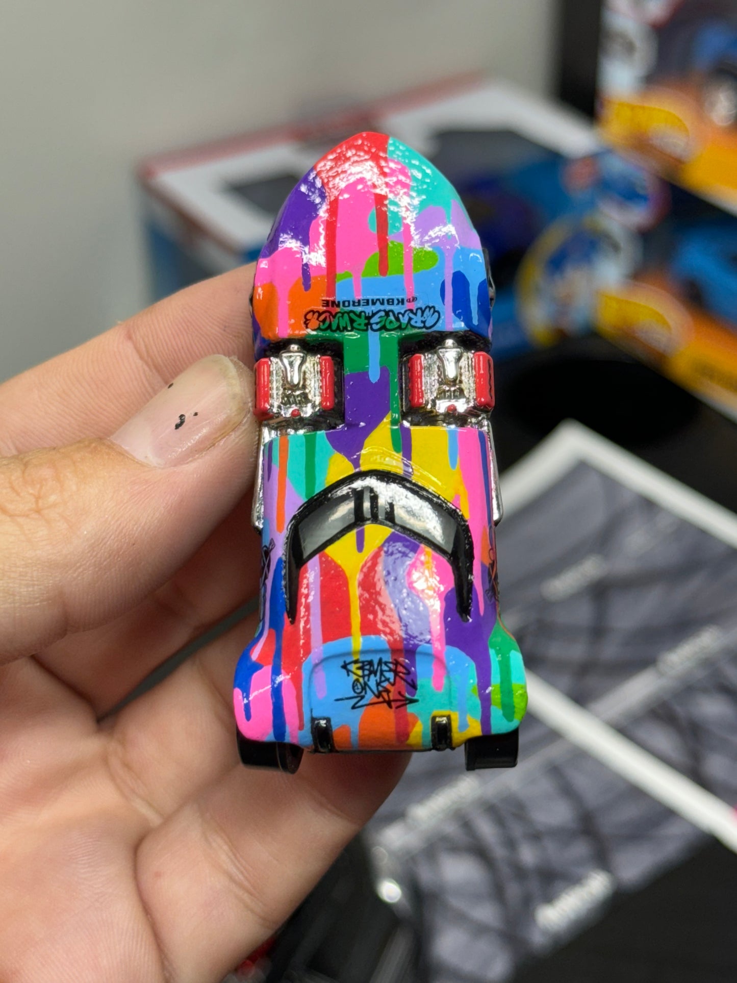 Rainbow Drip Vintage Twin Mill Hot Wheel (1 of 1)