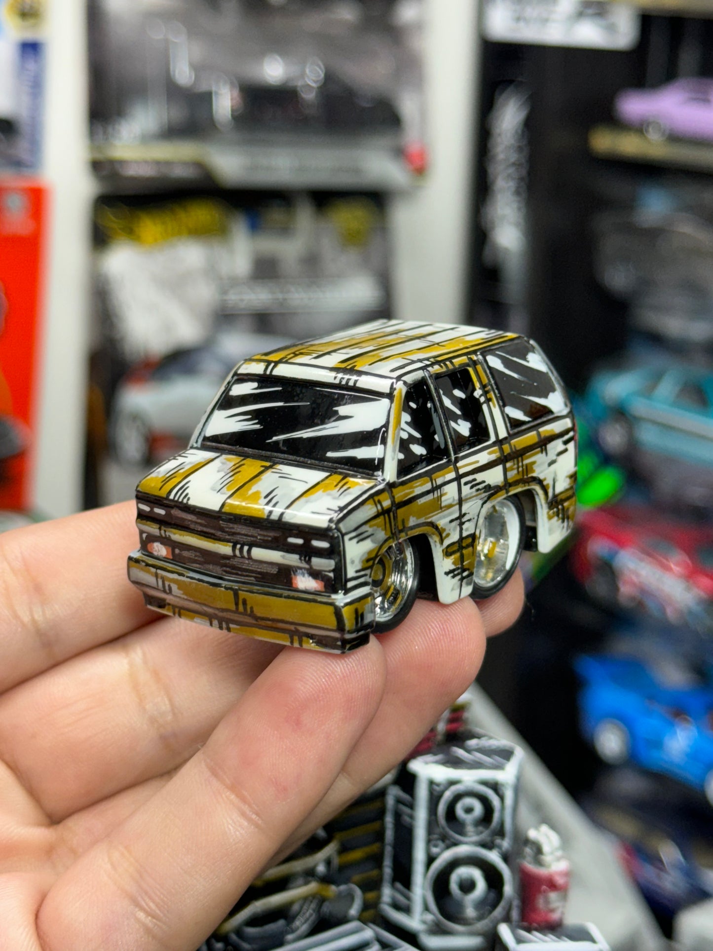 Manga Car Tuned Chevy Suburban W/  Custom Painted 3D Printed Display (1 of 1)