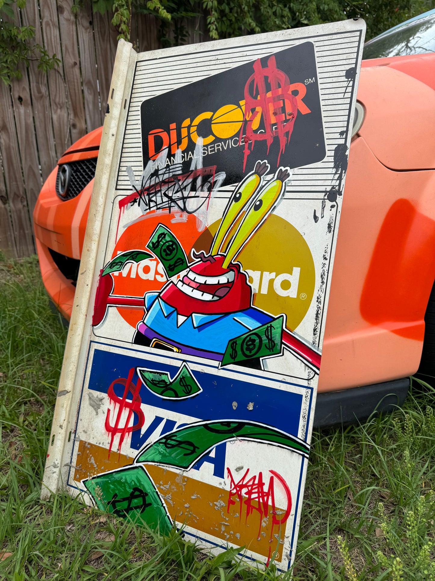 Mr. Krabs Credit Card Sign