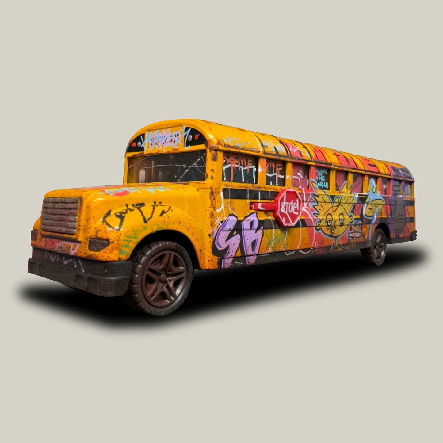 Graffiti Painted School Bus Toy Model (1 of 1)
