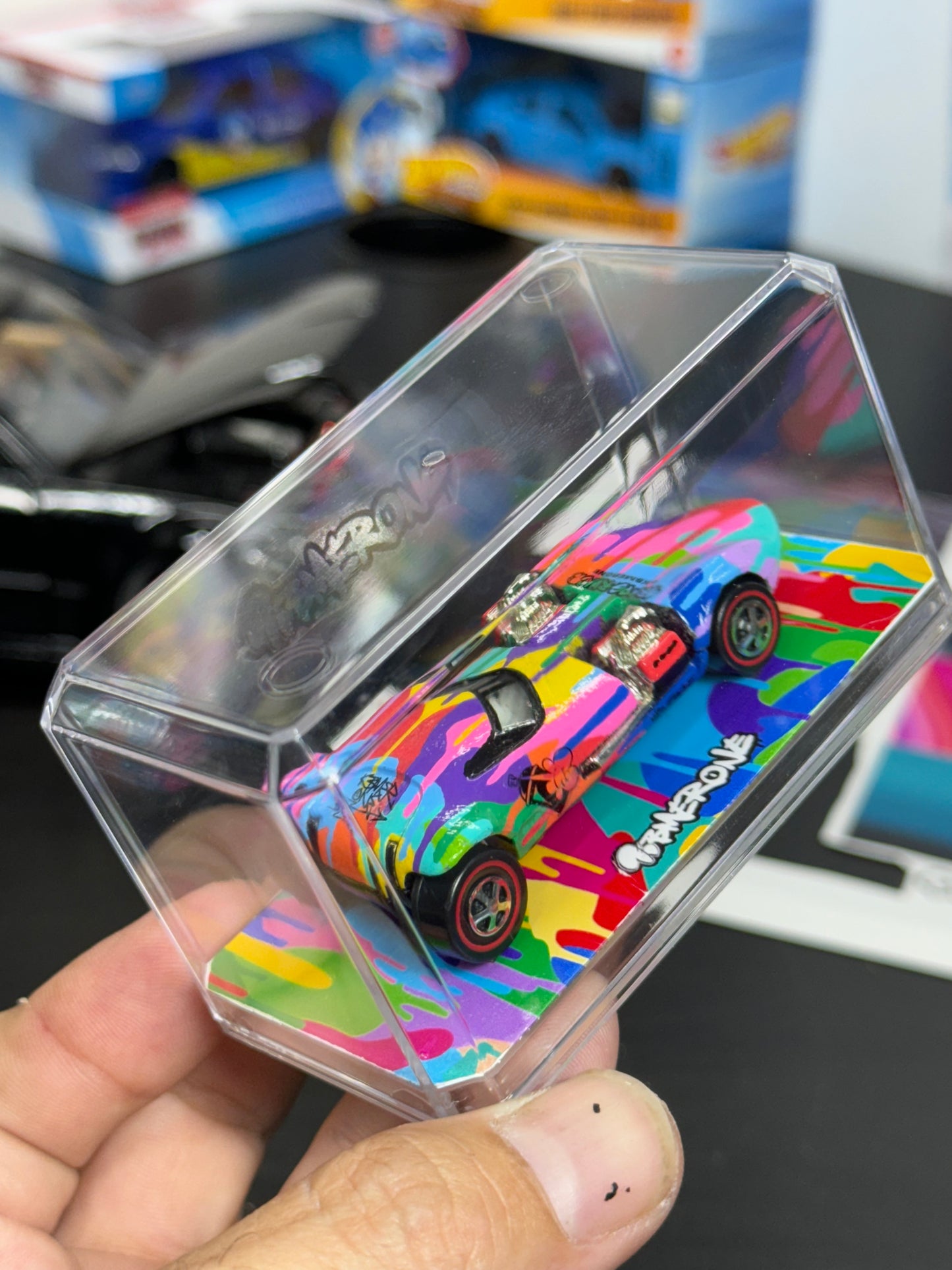 Rainbow Drip Vintage Twin Mill Hot Wheel (1 of 1)