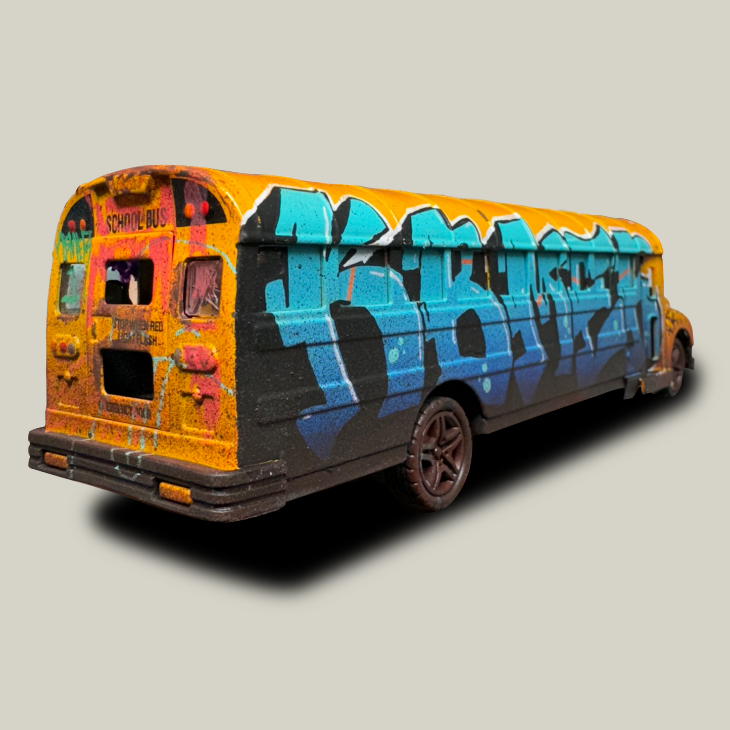 Graffiti Painted School Bus Toy Model (1 of 1)