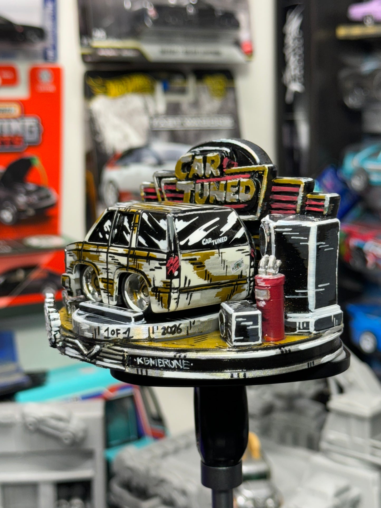 Manga Car Tuned Chevy Suburban W/  Custom Painted 3D Printed Display (1 of 1)