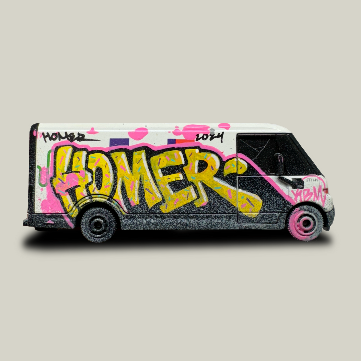 Homer Simpson FedEx Graffiti Delivery Van Matchbox (1 of 1)