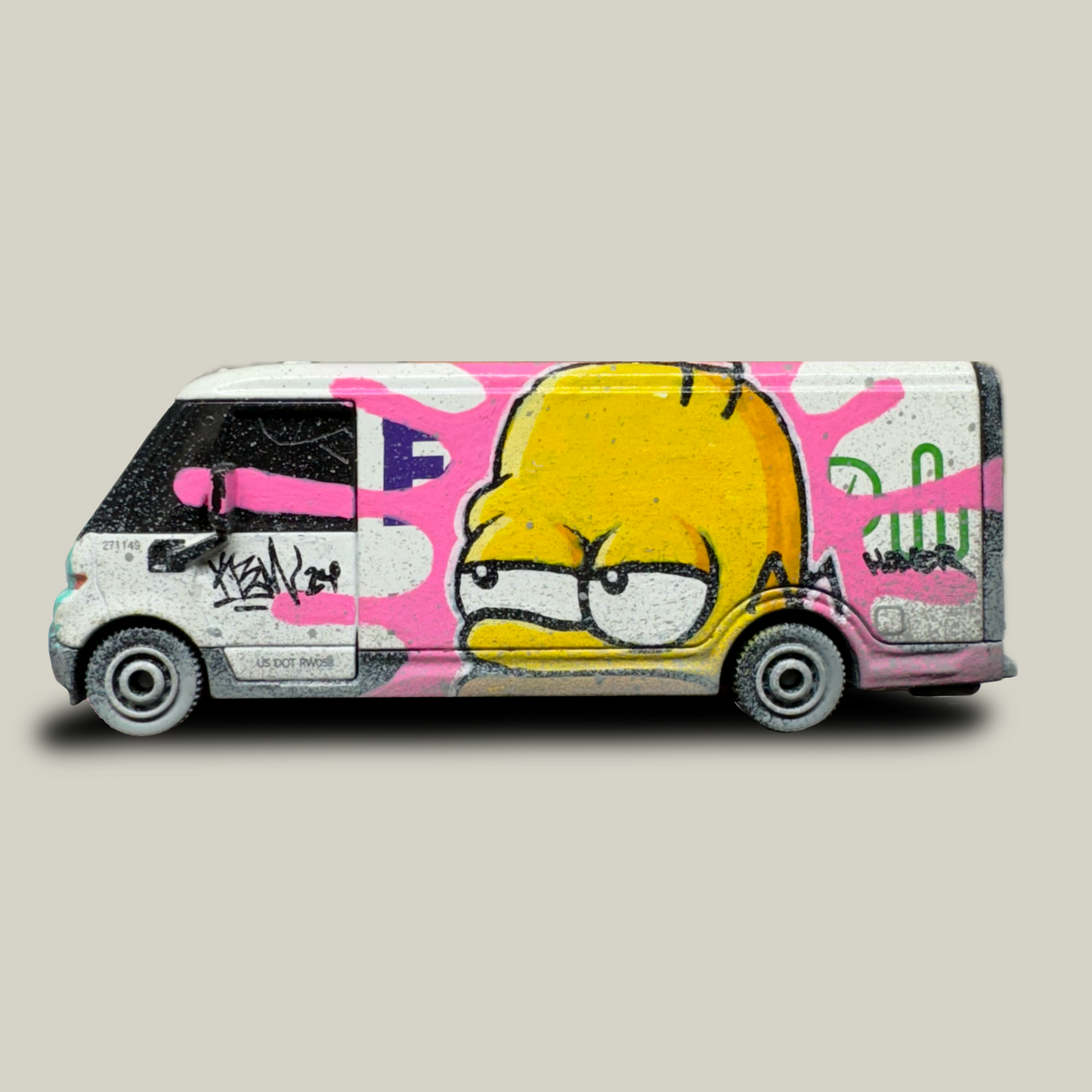 Homer Simpson FedEx Graffiti Delivery Van Matchbox (1 of 1)
