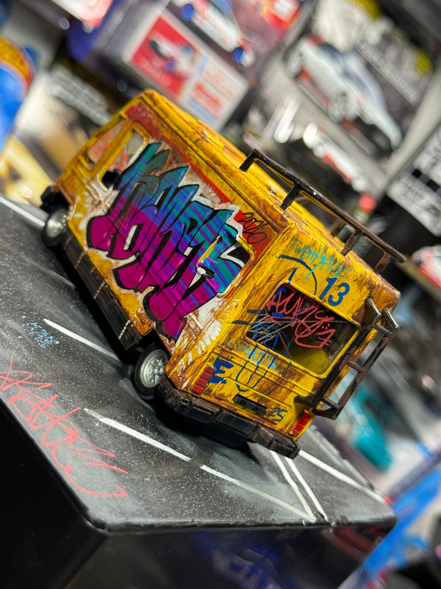 Graffiti Mercedes News Van