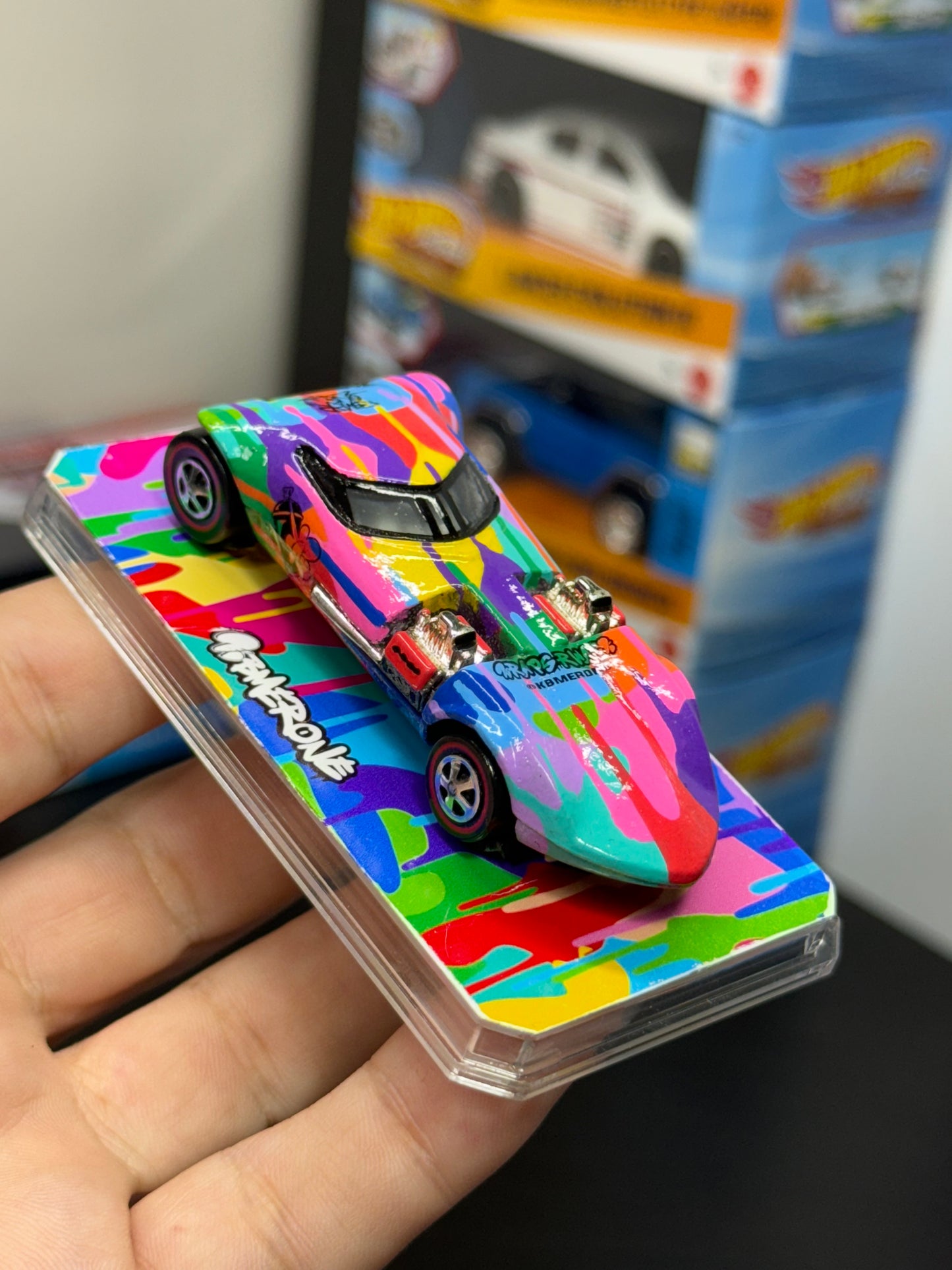 Rainbow Drip Vintage Twin Mill Hot Wheel (1 of 1)