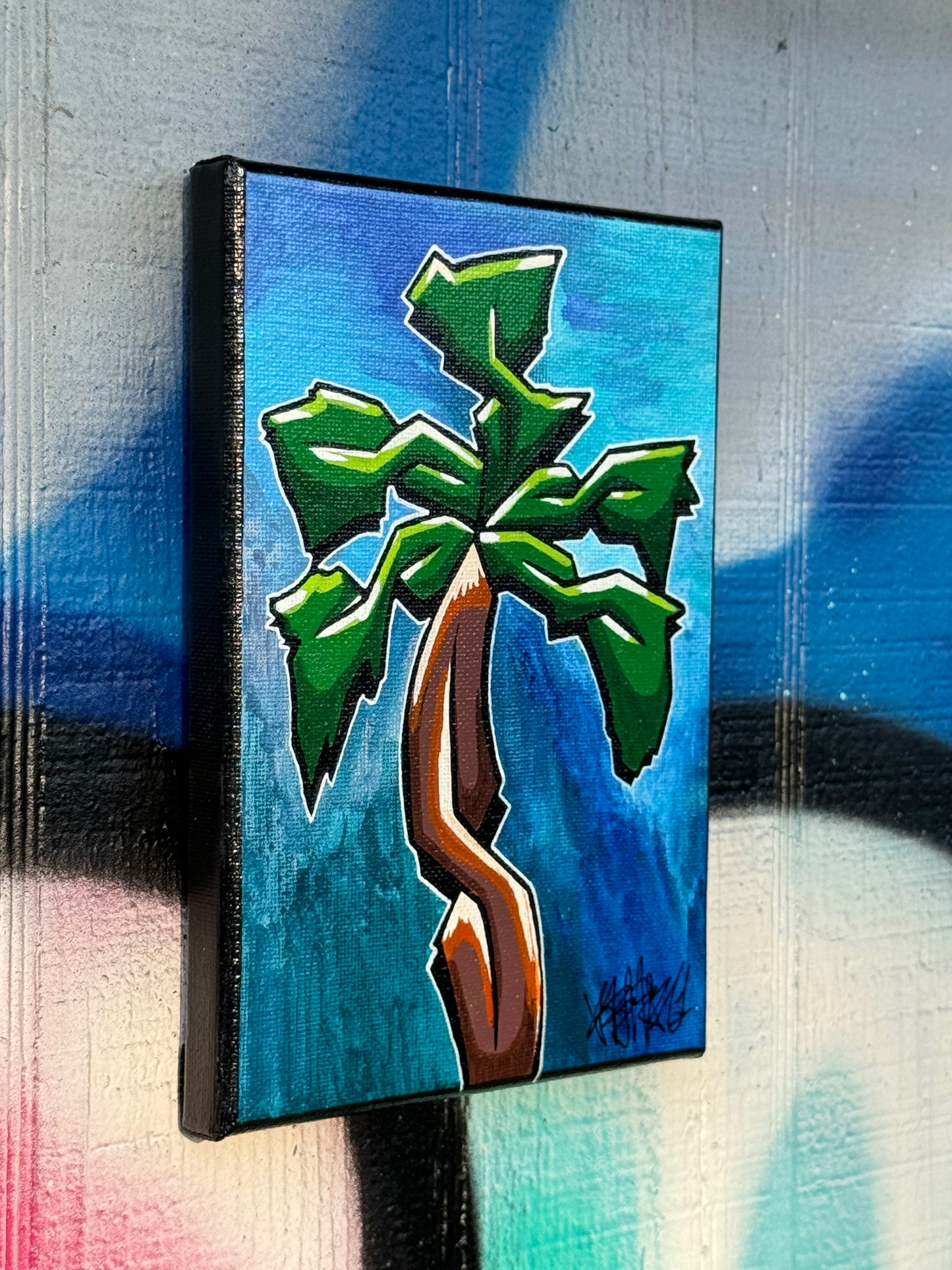 90s S Palm Tree Canvas
