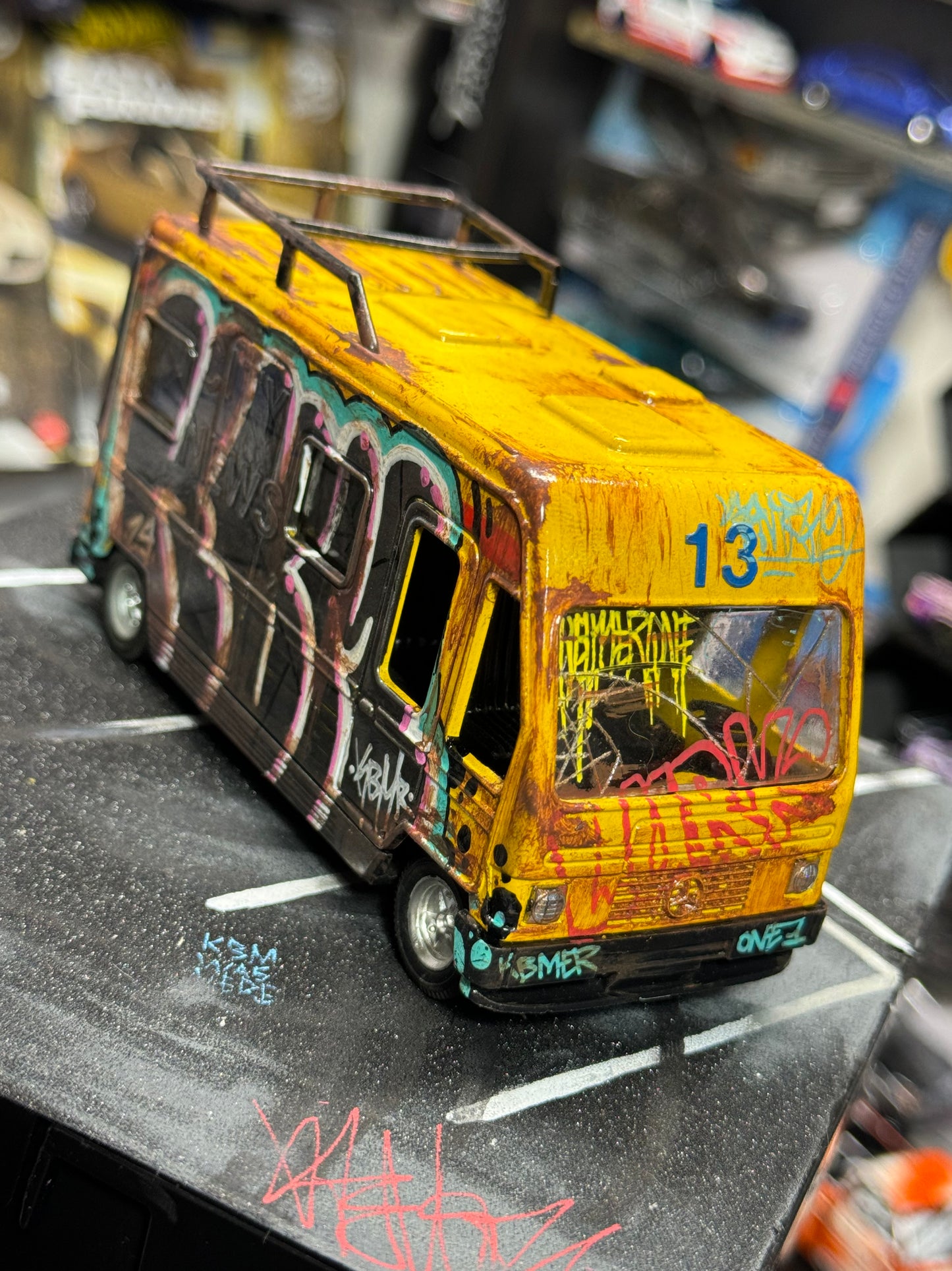 Graffiti Mercedes News Van
