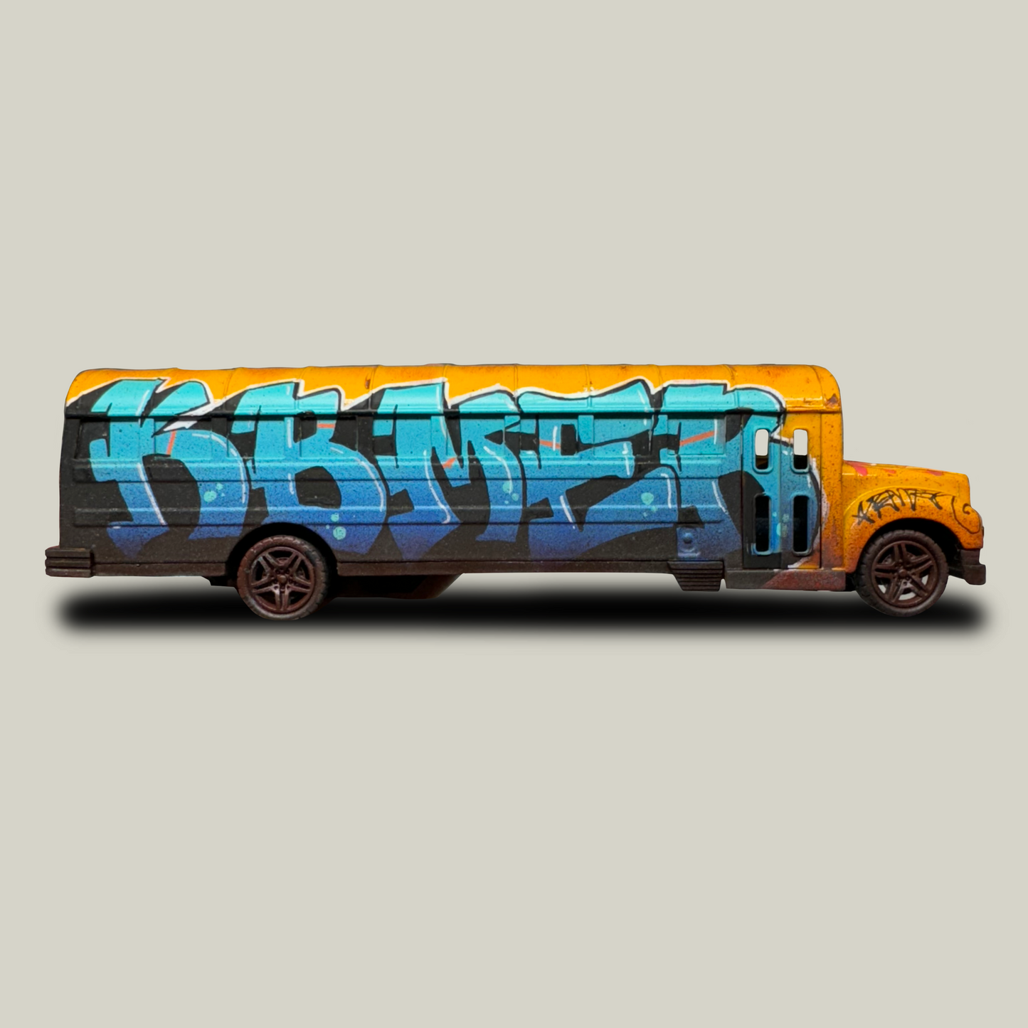 Graffiti Painted School Bus Toy Model (1 of 1)