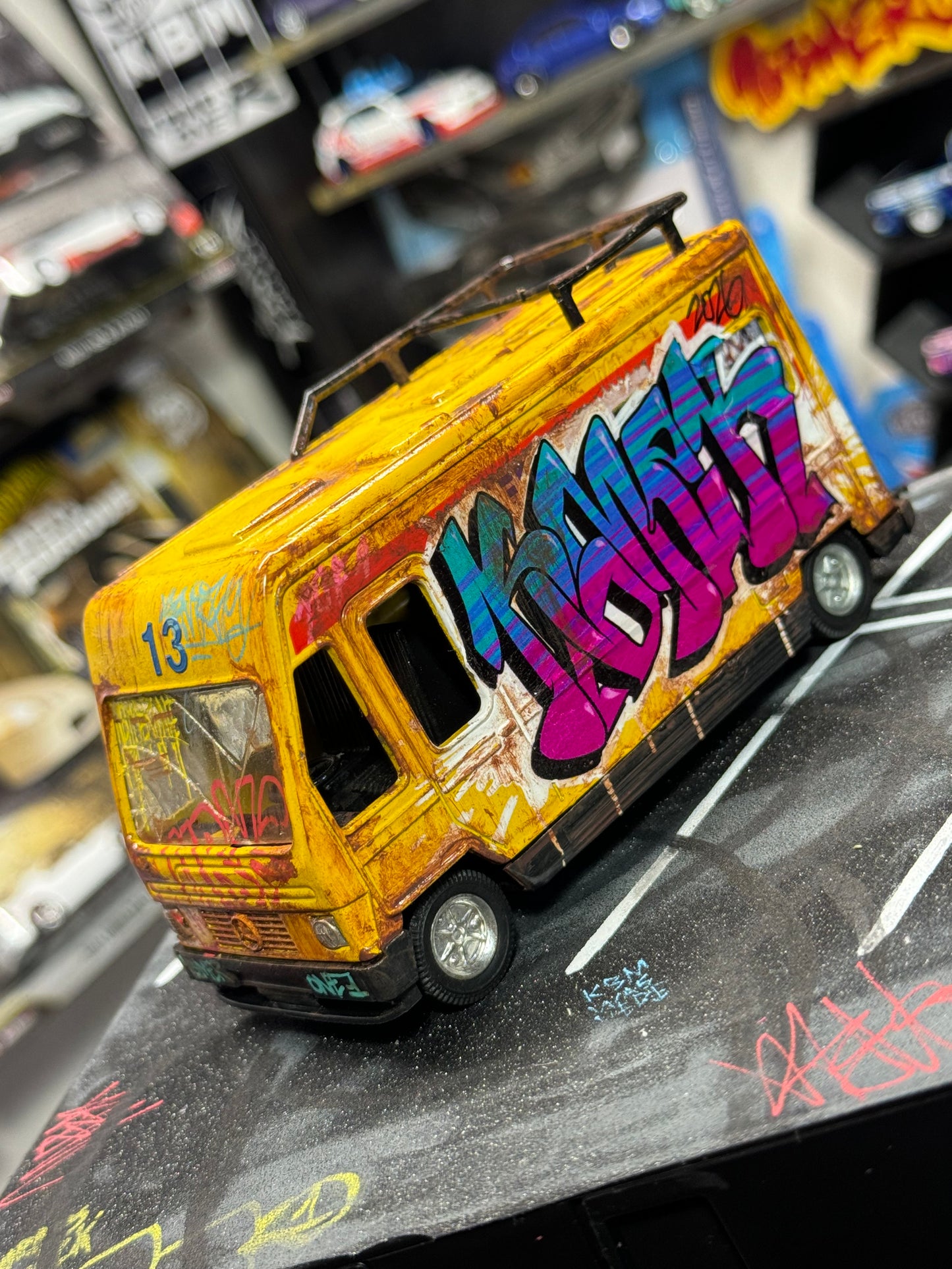 Graffiti Mercedes News Van