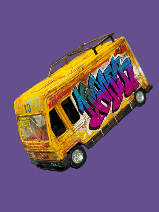 Graffiti Mercedes News Van