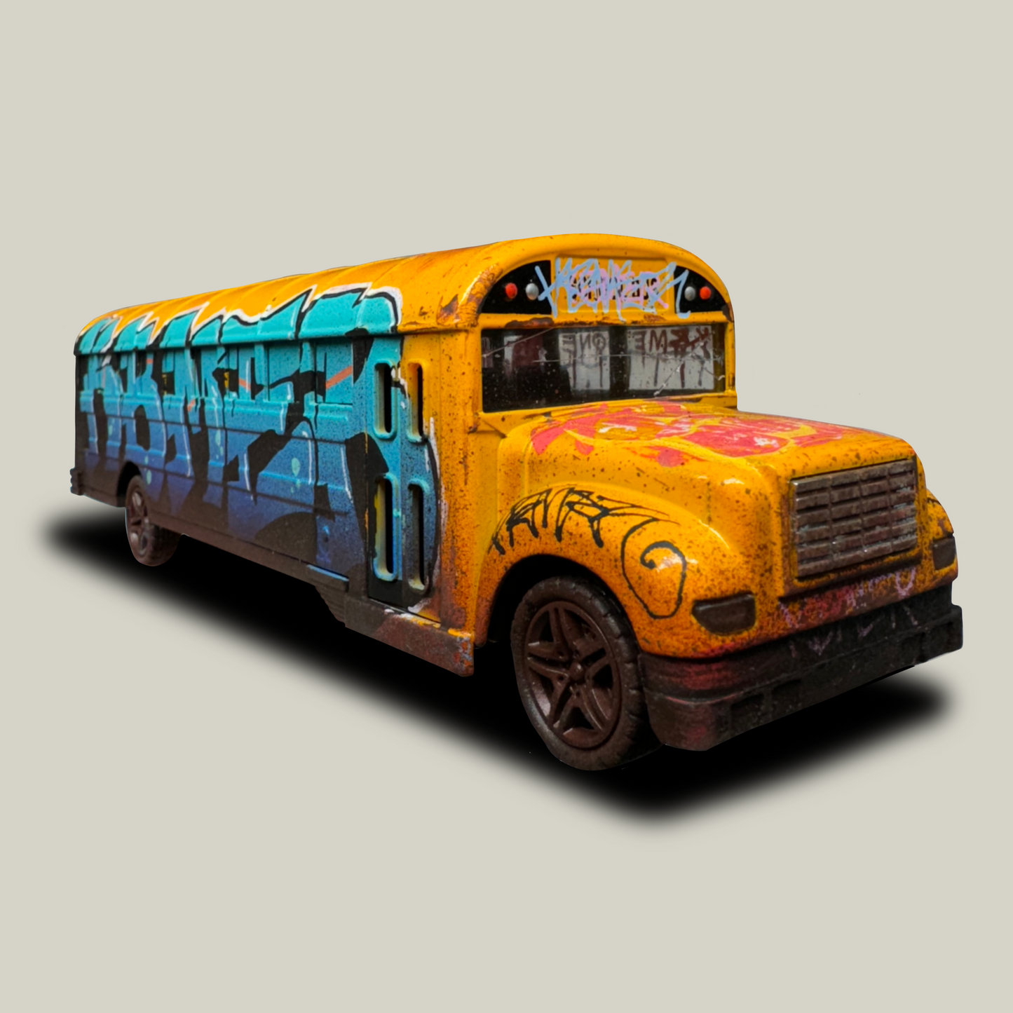 Graffiti Painted School Bus Toy Model (1 of 1)