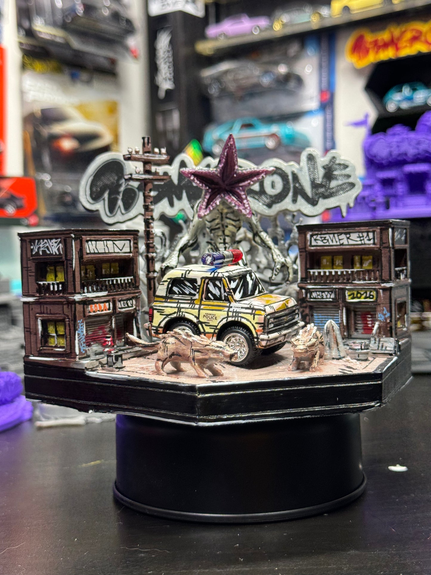 Stranger Things Car Tuned Manga Chevy Blazer w/ 3d Printed Display (1 of 1)