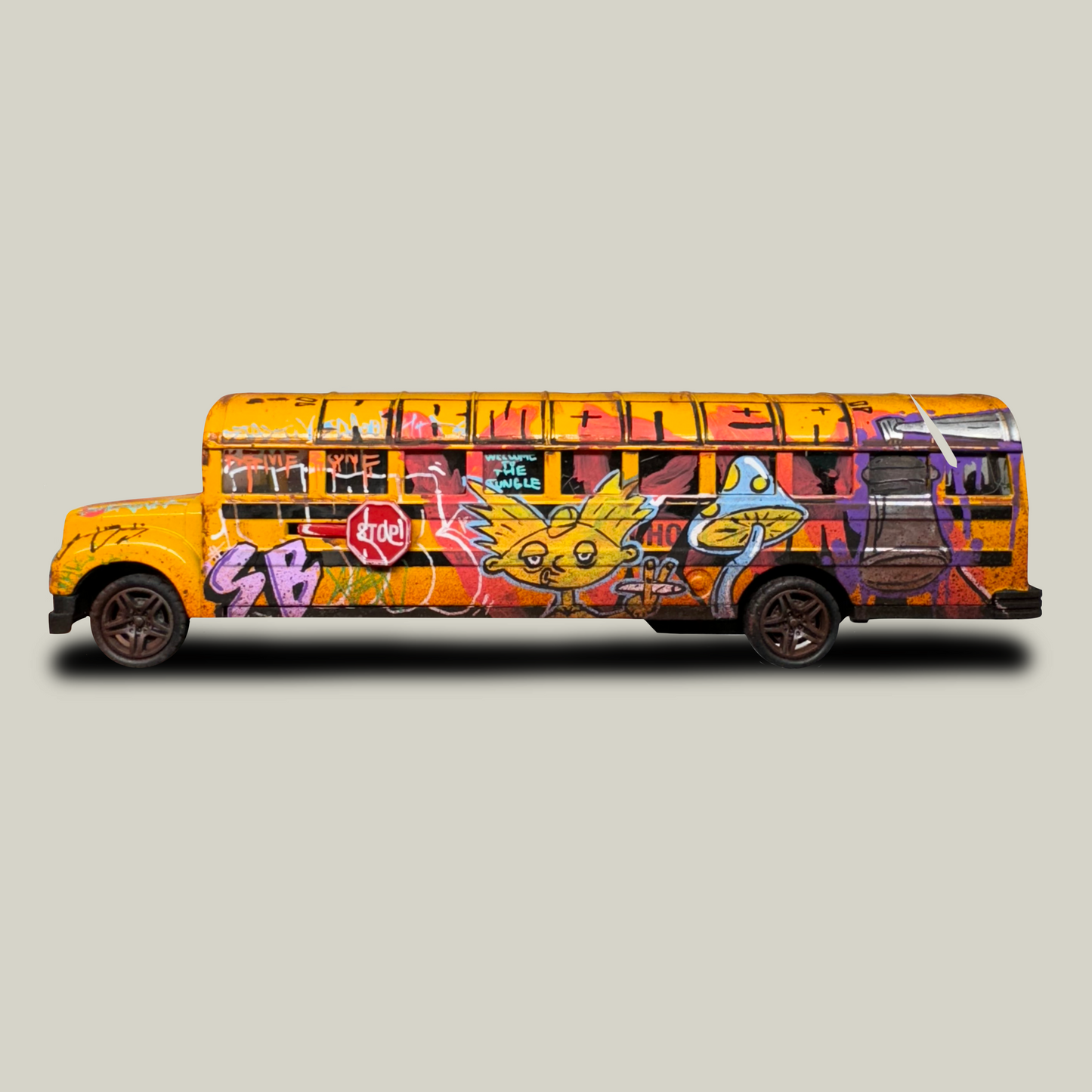 Graffiti Painted School Bus Toy Model (1 of 1)
