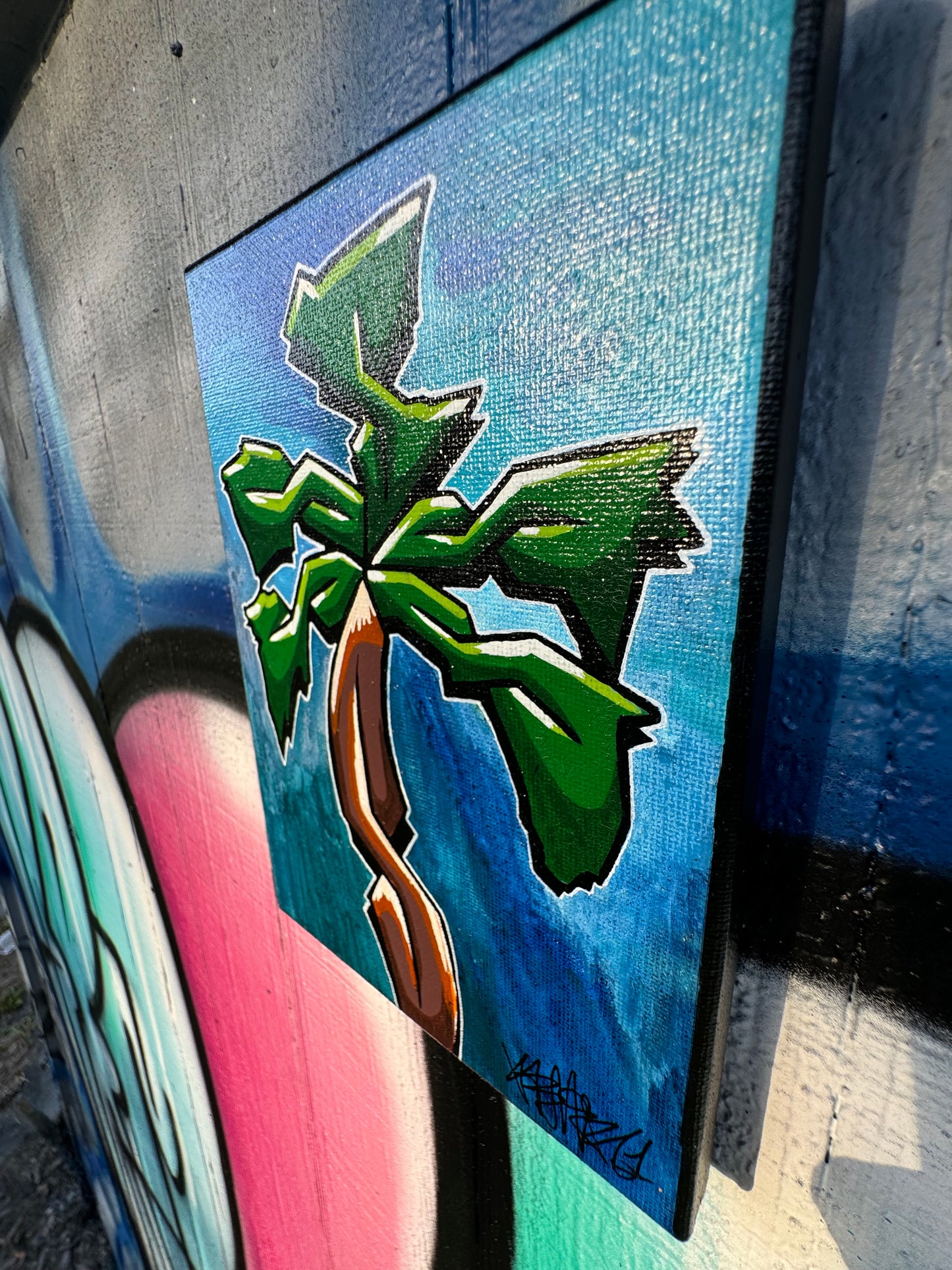 90s S Palm Tree Canvas