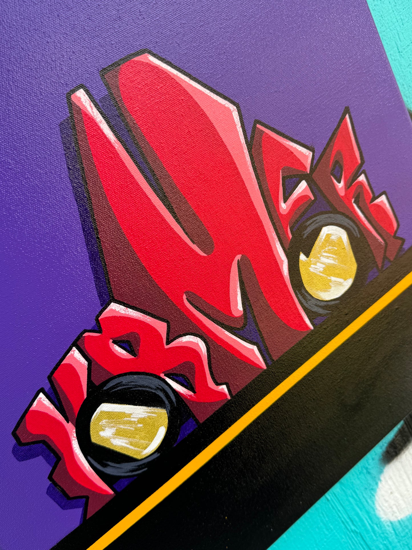 Kbmer Graffiti Tooned Car 16x20 Canvas