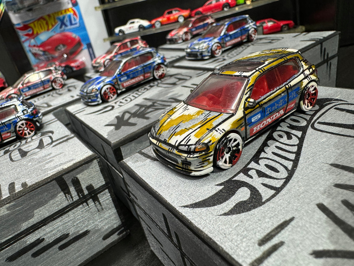 Blind Box Manga Honda Civic EG Hatchback Zamac Hot Wheels (1 of 8)