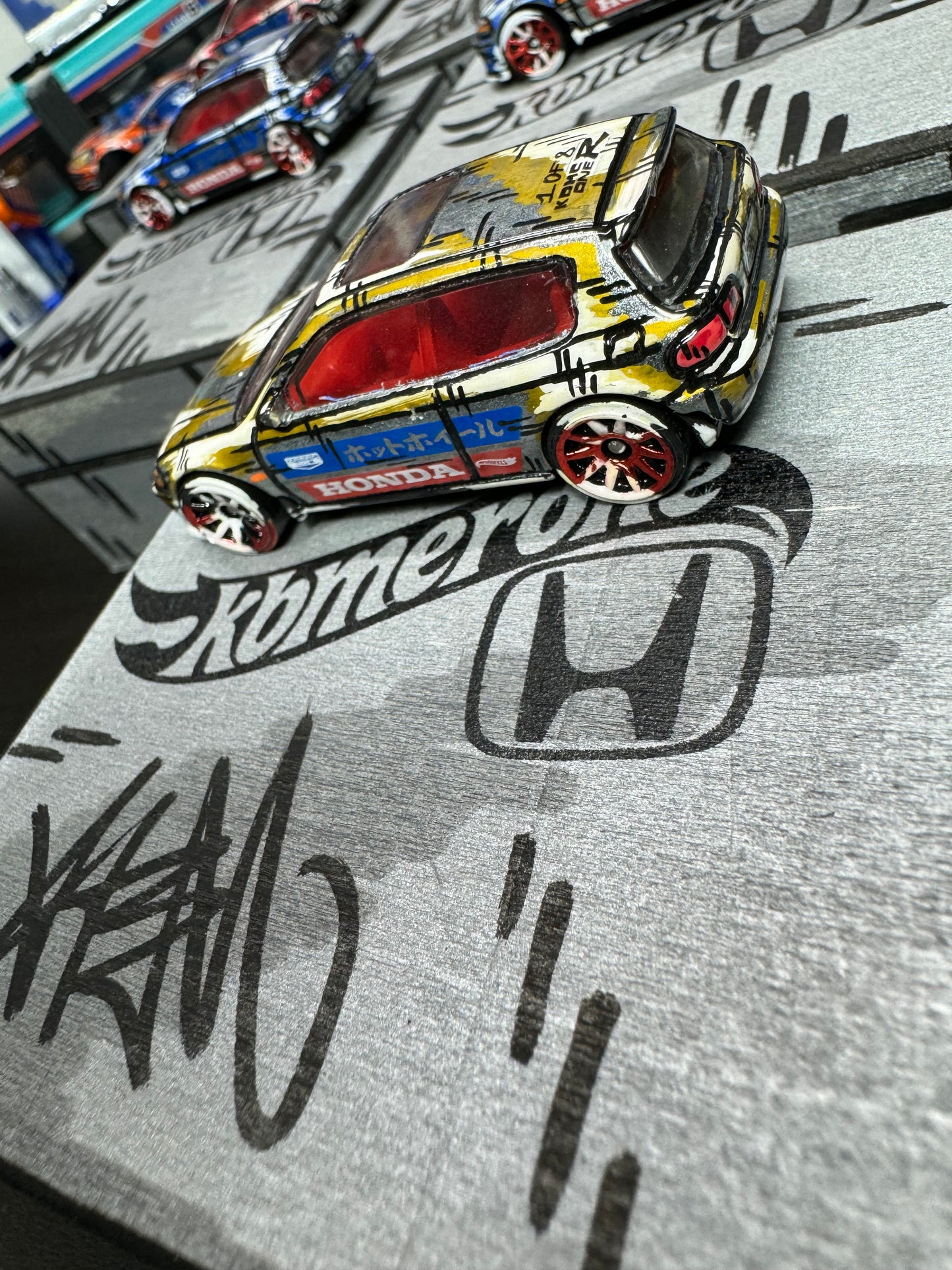 Blind Box Manga Honda Civic EG Hatchback Zamac Hot Wheels (1 of 8)