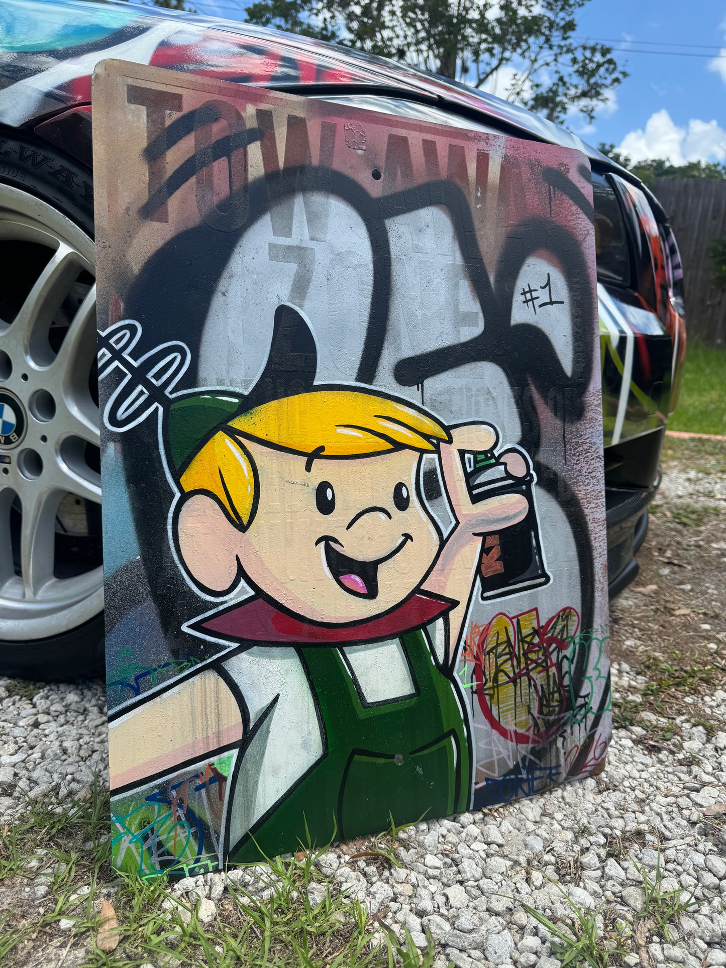 Elroy Graffiti Tow Away Sign